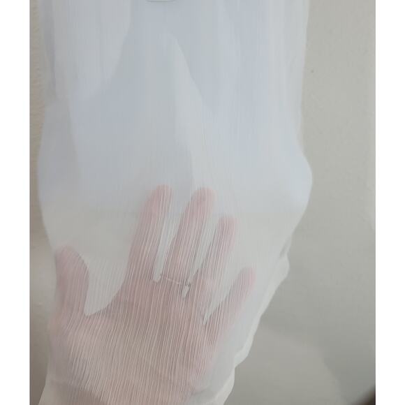 Miss Me Cream Sheer Henley Tank Top Small Lightweight Rounded Hem Soft Flowy - Picture 5 of 5